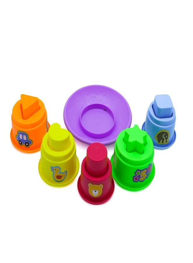 MAPA PLAY Kid 5 Colourful Cups & Shapes-Learning- Educational Blocks Stacking & Balancing Game 18 Months+ Stacking Shape, Set of 1 - Image 4